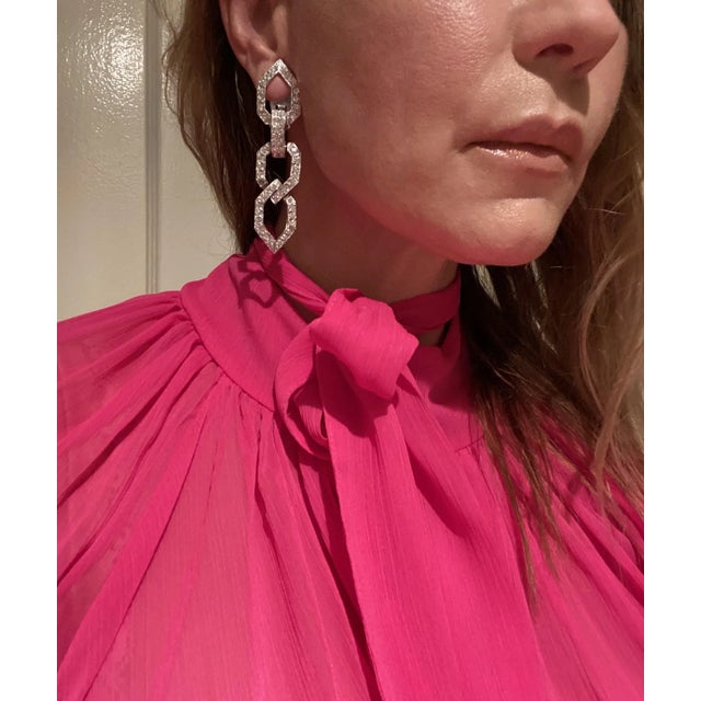 Vintage Kenneth Jay Lane Faux Diamond Dangle Earrings, Pair For Sale In New York - Image 6 of 12