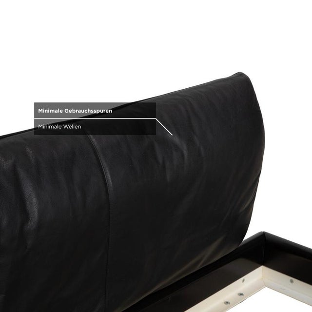 Black and Silver Leather and Wood Bed from Möller Design For Sale - Image 9 of 15