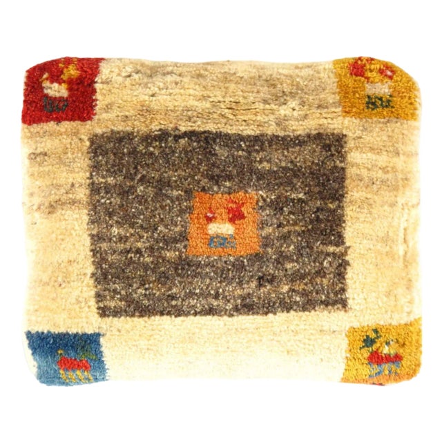 Pasargad DC Fine Hand Knotted Persian Gabbeh Pillow For Sale