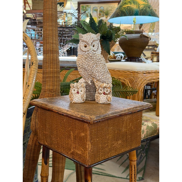 Pair of Vintage Seashell Encrusted Owl Figurines For Sale - Image 11 of 11
