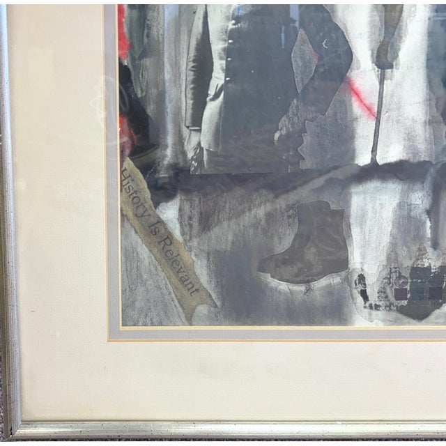 Mid Century Collage Artwork - "History Is Relevant" - Signed and Dated For Sale In New York - Image 6 of 11