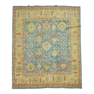 Late 20th Century Vintage Turkish Oushak Rug, 8'3'' X 9'1'' For Sale