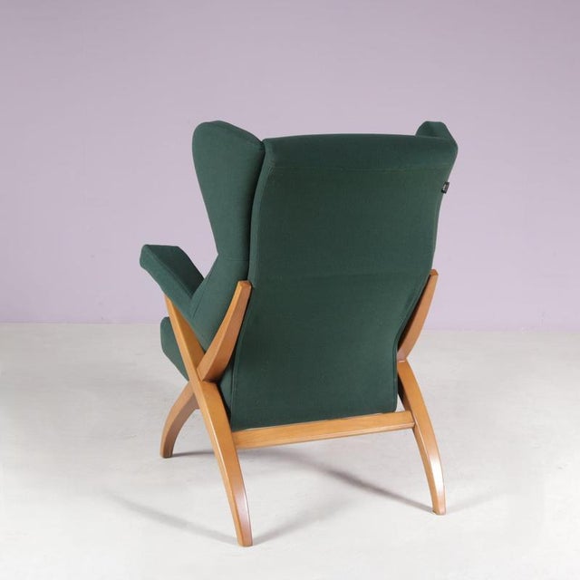 Green Vintage Italian Fiorenza High Back Easy Chair by Franco Albini for Arflex, 1980s For Sale - Image 8 of 13
