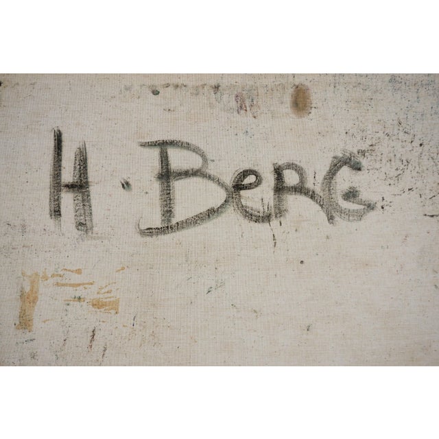 1960s Expressionist Figurative Nude Woman with Red Chair Oil Painting by Honora Berg For Sale - Image 10 of 12