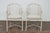 Pair of Baker Furniture Faux Bamboo Upholstered Armchairs in Soft White Finish For Sale In Atlanta - Image 6 of 12