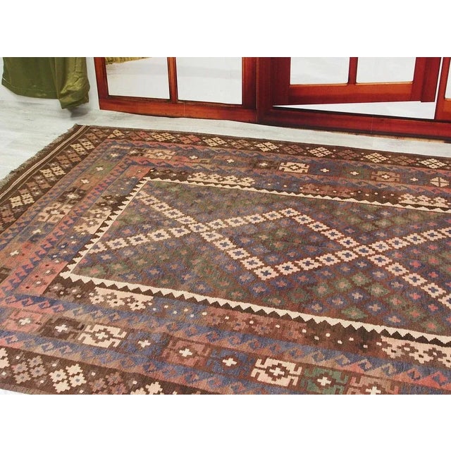 Afghan Kilim Rug, 1980s For Sale - Image 10 of 12