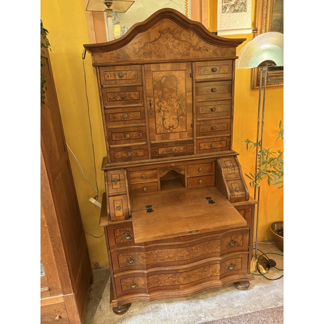 Antique Italian Baroque Walnut and Burl Secretaire, 1890s For Sale - Image 12 of 12