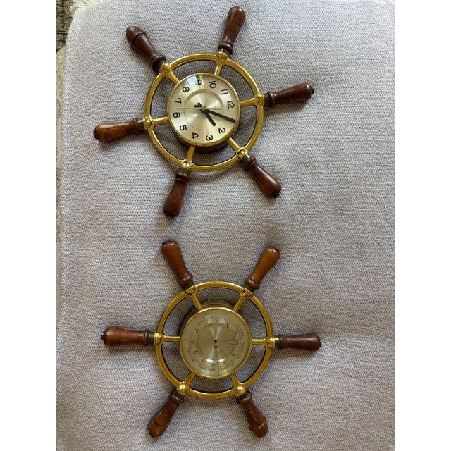 Hermes Ships Wheel Clock and Barometer For Sale - Image 13 of 13