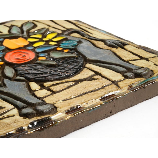Mid-Century Modern Ceramic Wall Plaque, 1950s For Sale - Image 12 of 18