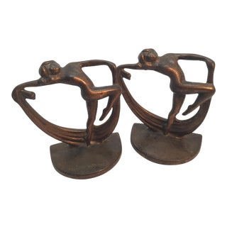 Vintage Bronze Art Deco Bookends - Set of 2 For Sale
