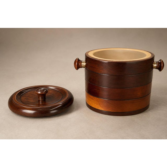 1960s Brazilian Modern Rosewood Ice Bucket with Sculptural Turned Handles For Sale - Image 12 of 18