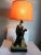 Ceramic Vintage Mid 20th Century Stately Standing Black Panther Lamp Continental Art Co For Sale - Image 7 of 10