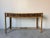 Vintage Bamboo & Leather Chinese Chippendale Fretwork Console Table With Parquet Top/Sold For Sale - Image 4 of 12