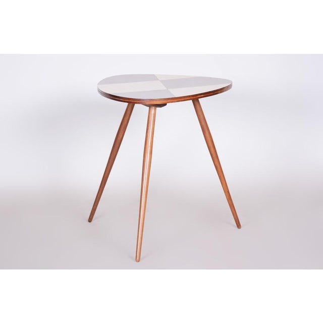 Mid-Century Modern Mid-Century Small Table in Beech and Umakart, Czech, 1950s For Sale - Image 3 of 8