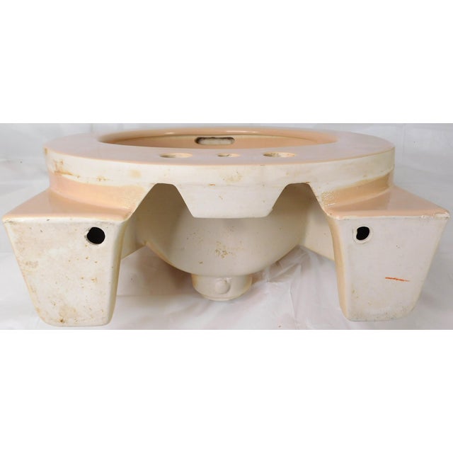 1970s Vintage Crane Vitreous China "Sun Tan" Drop-in Bathroom Sink For Sale - Image 11 of 16