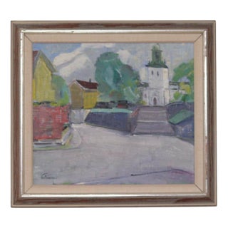 Stig Gilborne, Church, 1950s, Oil on Canvas, Framed For Sale