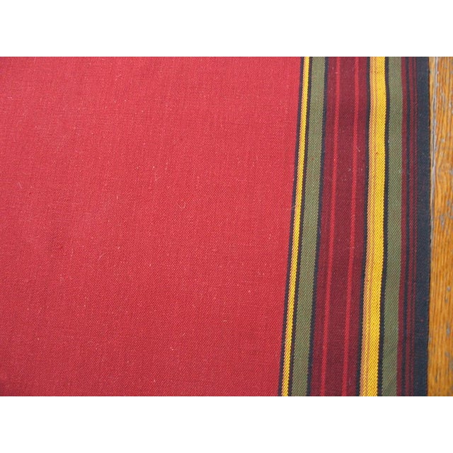 Mid 20th Century 1960s Red Field Stripe Vintage American Rag Runner Rug 2' 0" X 37' 0" Handknotted Wool Carpet For Sale - Image 5 of 5