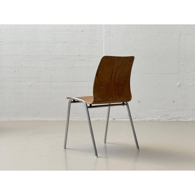 1960s Vintage Chair with Tubular Steel Frame by Kilo und Pagholz-Schale for Lignarit, 1960s For Sale - Image 5 of 17