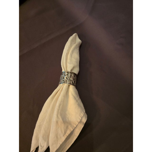 Chrome Late 19th Century Sterling Silver Napkin Ring With Cherubs For Sale - Image 8 of 8