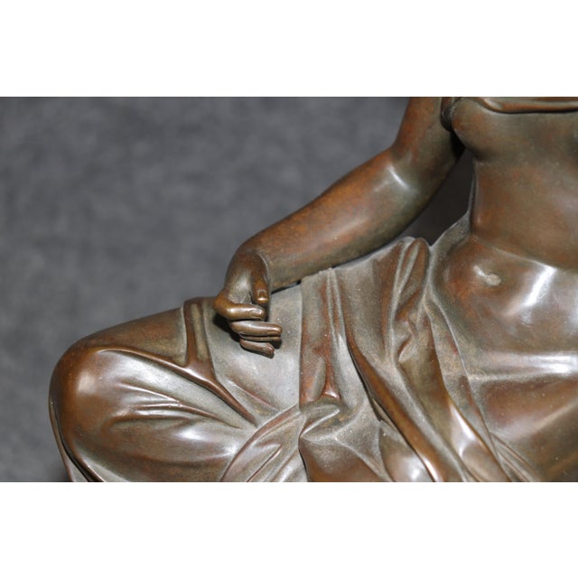 Late 19th Century Ornate Figural Bronze Clock by Delafontaine of Paris For Sale - Image 16 of 17