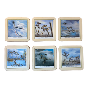 Vintage Traditional Duck Goose Waterfowl Coasters - Sset of 6