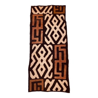 African Kuba Cloth Raffia Table Runner For Sale