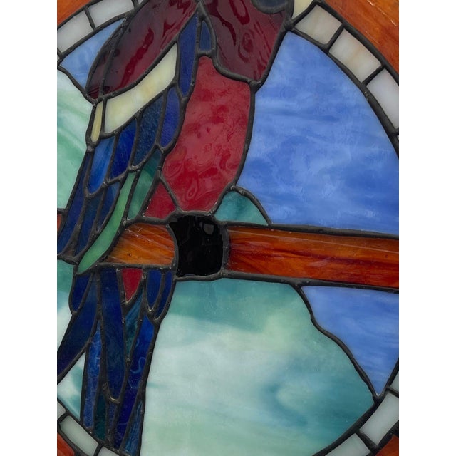 1970s Vintage Stained Glass Parrot Artwork For Sale In Seattle - Image 6 of 6
