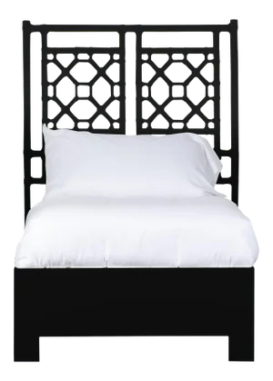 Lattice Back Bed Twin - Black