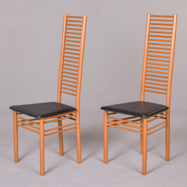 Set of Six Vintage Italian Tall Ladder Back Chairs For Sale - Image 4 of 12