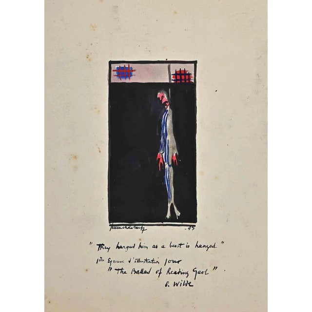 Unknown, Hanging Man, Drawing on Paper, 20th Century For Sale