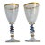 Bohemian Art Glass Wine Glasses With Cobalt Serpent Attributed to Harrach Bohemian Glass For Sale
