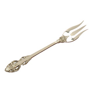 Late 20th Century Reed & Barton El Greco Sterling Silver Olive / Pickle Fork in Antitarnish Sleeve For Sale