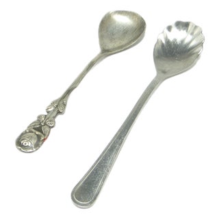 Art Deco Tea Spoons, 1950s, Set of 2 For Sale