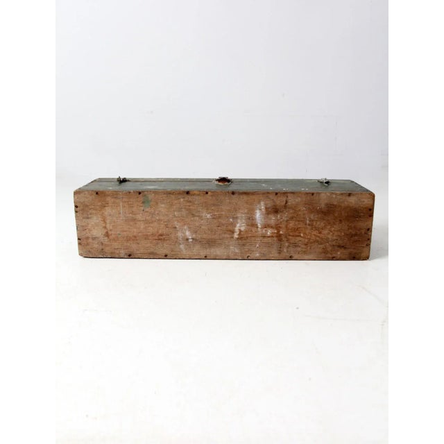 Vintage Green Wood Tool Box For Sale - Image 15 of 16
