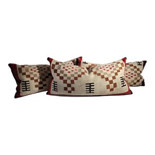 1940s Wool Pillows- Set of 3 For Sale