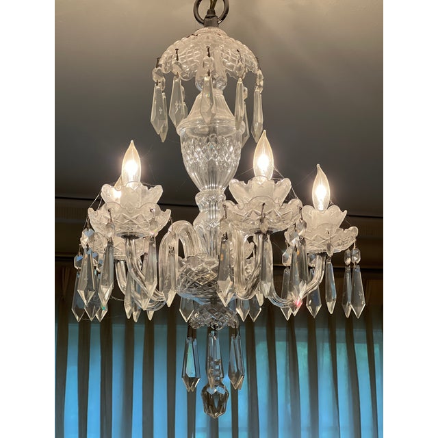 Early 20th Century Waterford 5 Arm Chandelier For Sale - Image 9 of 10