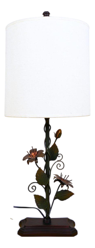 Vintage Metal Floral Table Lamp