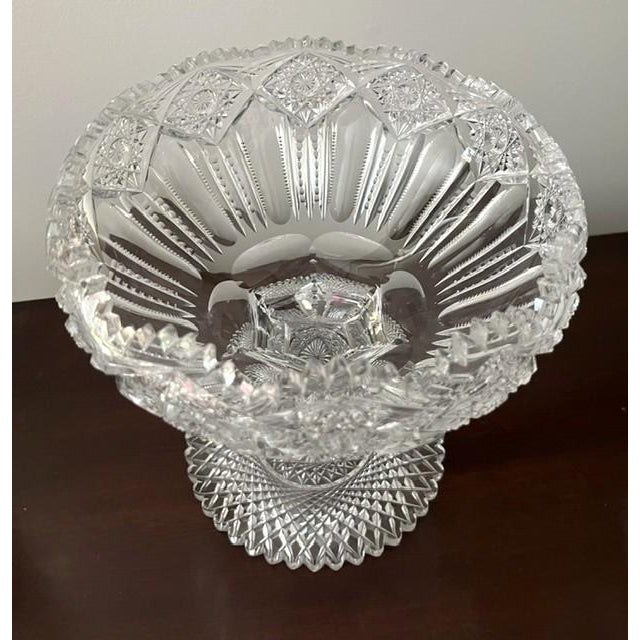 Late 19th Century Antique American Brilliant Period Cut Crystal Footed Bowl/Compote For Sale - Image 5 of 6