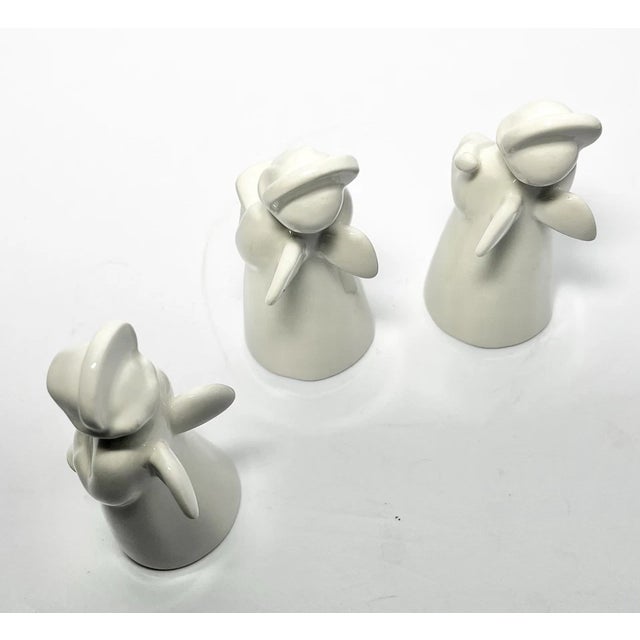 Royal Copenhagan 1980s Royal Copenhagen 3 Cream-White Porcelain Musical Angel Figurines For Sale - Image 4 of 8