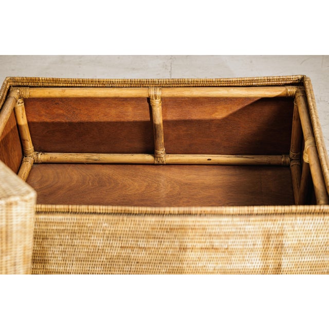 Country Style Rectangular Woven Rattan Storage Box with Lid For Sale - Image 4 of 18