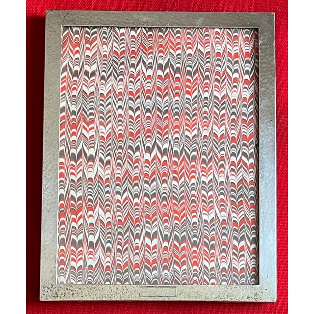 Antique Early 20th Century American Arts & Crafts Hand Hammered Silver Plate Picture Frame by Watrous Mfg. Co., Wallingford, Connecticut Circa 1900 For Sale - Image 14 of 14