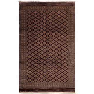 1980s Vintage Bokhara Brown Wool Rug -10′ × 12′ For Sale