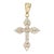 14k(585) Solid Yellow Gold Natural Diamond Cross Pendant For Sale