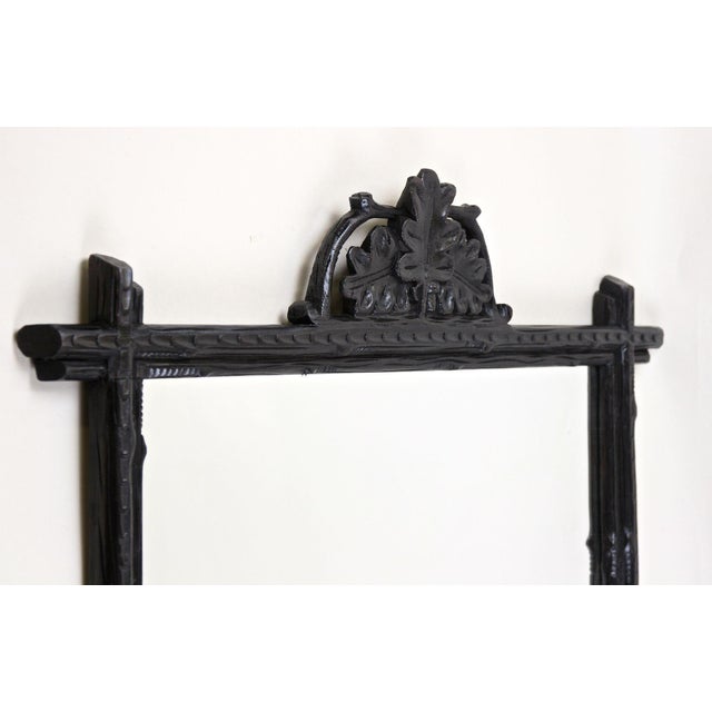 Austrian Black Forest Rustic Wall Mirror with Carved Oak Leaves, 1880 For Sale - Image 4 of 18