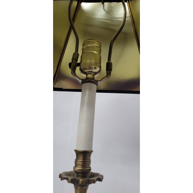 Metal 20th Century Brass-Tone Lion Table Lamp, Neoclassical Black Shade, 28.5 Inch For Sale - Image 7 of 18