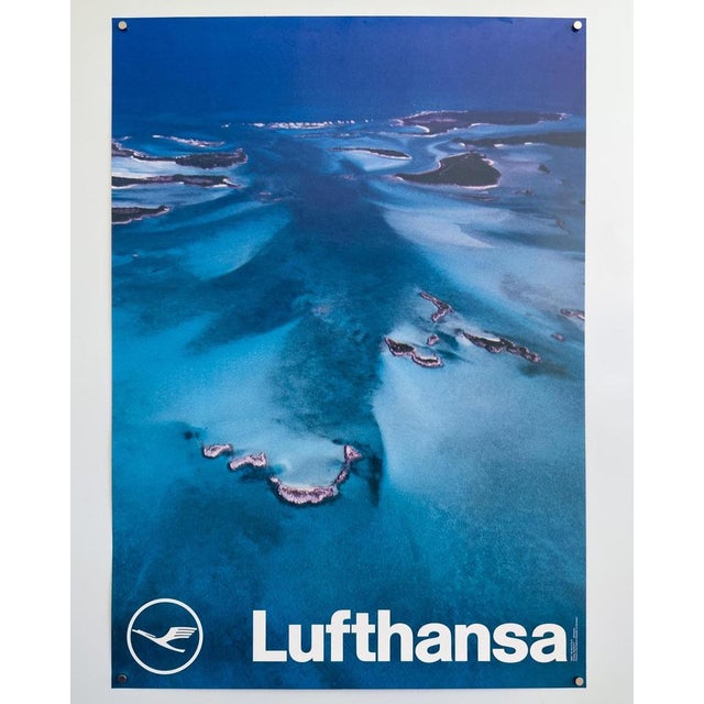 Blue Lufthansa Bahamas Travel Poster, 1976 For Sale - Image 8 of 9