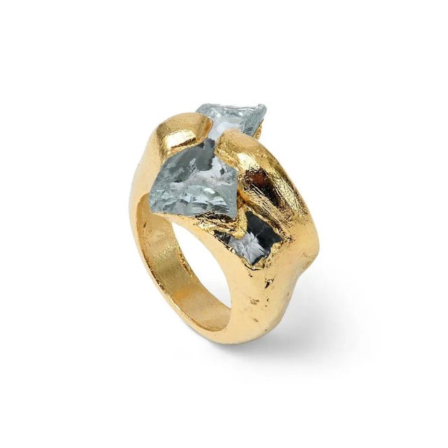 Wonder sapiens 4 hand-sculpted ring in 24k gold-plated bronze by marion fillancq dimensions: ø 1,5 x h 1,5 cm. Materials:...