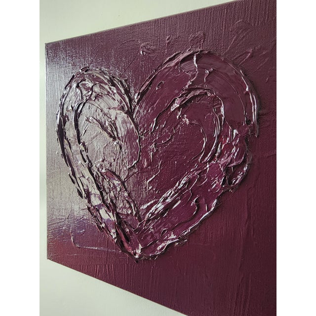 Textured Abstract Heart Painting For Sale - Image 9 of 11