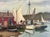 Traditional The Red Boat House, Fishing Boats, New England Harbor Painting, Unframed by Reams For Sale - Image 3 of 9