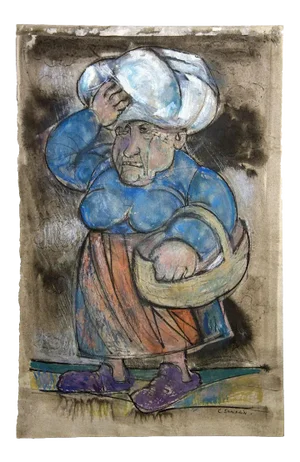 Unknown, Figure, Mixed Media Signed Sandrin, Early 20th Century